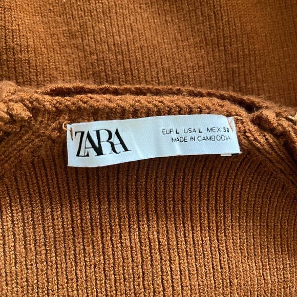 Zara Turtleneck Rib Pullover Women’s Sweater SZ L - Picture 6 of 7